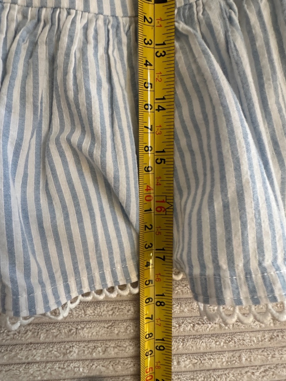 Tommy Bahama Blue and White Striped Embroidered Collar Dress In Size 18M - Picture 11 of 11